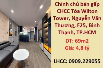 Chính chủ bán gấp CHCC Tòa Wilton Tower, Nguyễn Văn Thương, F25, Bình Thạnh, 0909.229055