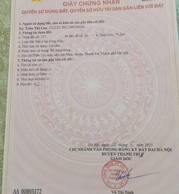 🔹Chính chủ bán nhà đất giá rẻ nhất tại thôn Thọ Am, xã Liên Ninh (Thanh Trì), Hà Nội, 0982067128
