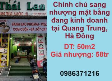 Chính chủ sang nhượng mặt bằng đang kinh doanh tại Quang Trung, Hà Đông; 0986371216