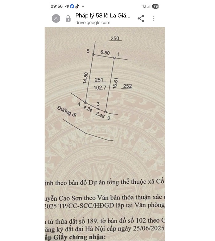 can ban lo dat 101,2m tai thon la gian (co dong cu), nay la la gian, hoa lac, ha noi, 0984299511