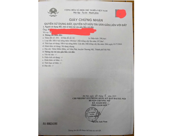 can ban lo dat dep tai thon mieu mon, xa tran phu (chuong my), hn, 0984299511