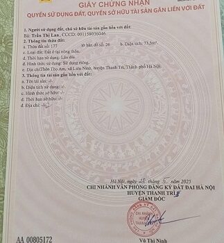 🔹chinh chu ban nha dat gia re nhat tai thon tho am, xa lien ninh (thanh tri), ha noi, 0982067128