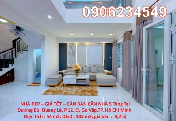 ⭐can ban nha 5 tang tai duong bui quang la (p.12, go vap), tp. ho chi minh. 0906234549