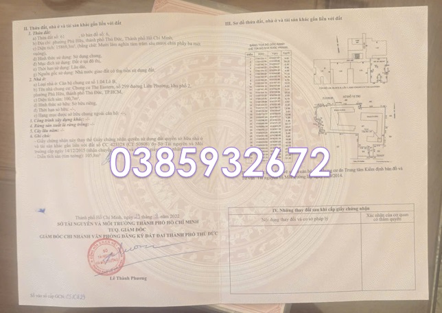 ⭐chinh chu can ban can goc 107m2 chung cu the eastern so 299 lien phuong (thu duc), tp.hcm, 0385932672