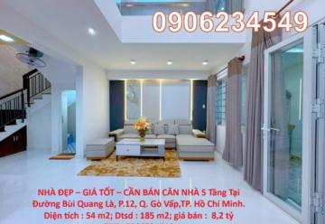 ⭐CẦN BÁN nhà 5 tầng tại đường Bùi Quang Là (P.12, Gò Vấp), TP. Hồ Chí Minh. 0906234549