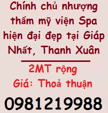 ✔️Chính chủ nhượng thẩm mỹ viện Spa hiện đại đẹp tại Giáp Nhất, Thanh Xuân; 0981219988