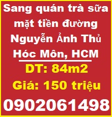 ⭐Sang quán trà sữa mặt tiền đường Nguyễn Ảnh Thủ Hóc Môn; 0902061498